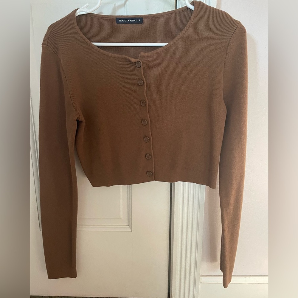Brandy Melville athelia brown cropped cardigan